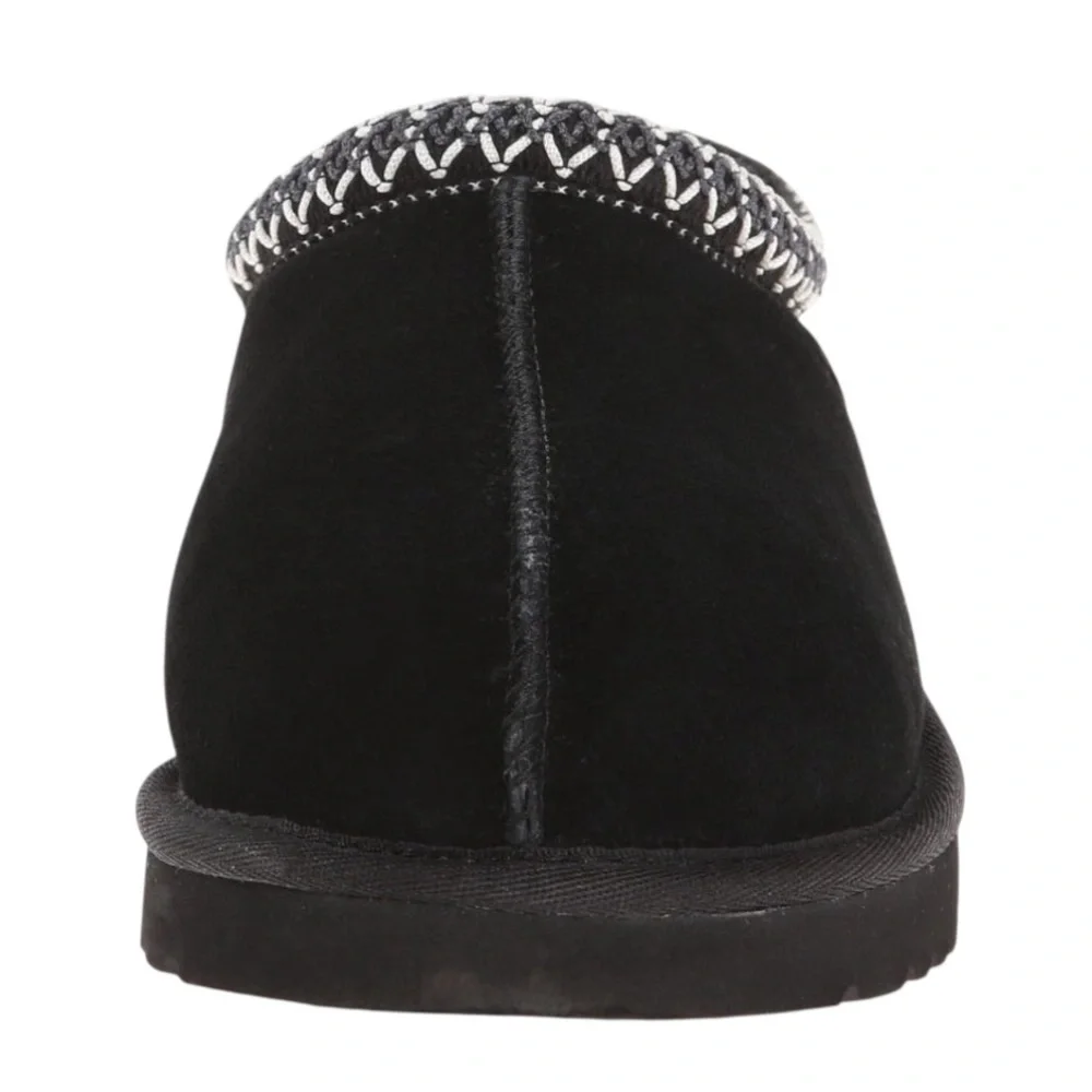 Toddler UGG Tasman Leather Slip On Slippers with Knitted Collar Sz 12